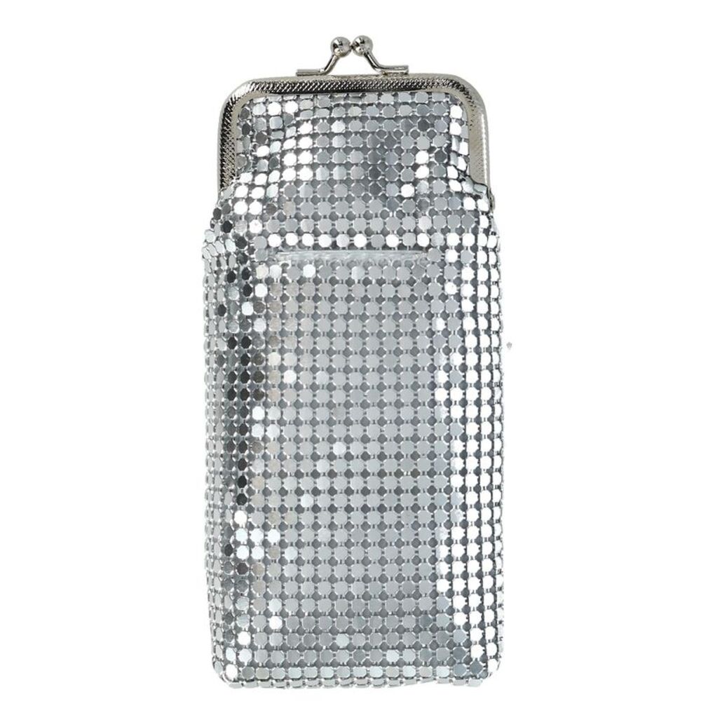CTM Women's Mesh Cigarette Case with Lighter Pocket and Kiss Lock Closure